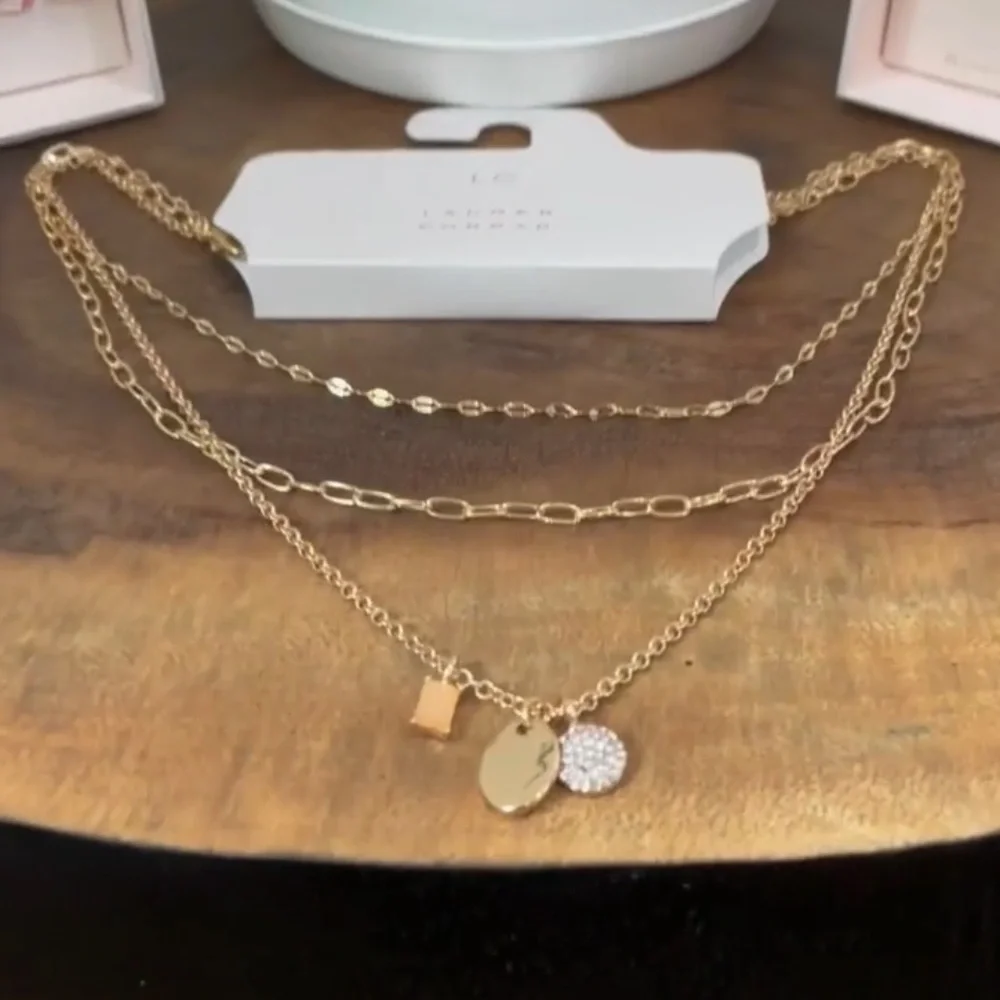 LC Lauren Conrad triple layered gold necklace - Picture 2 of 2